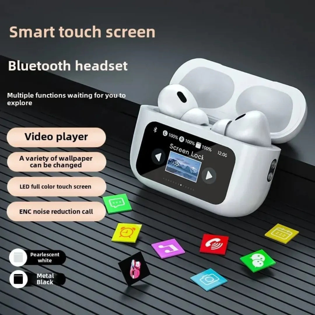 Touch Screen Wireless Earbuds with LED Display & Smart Controls