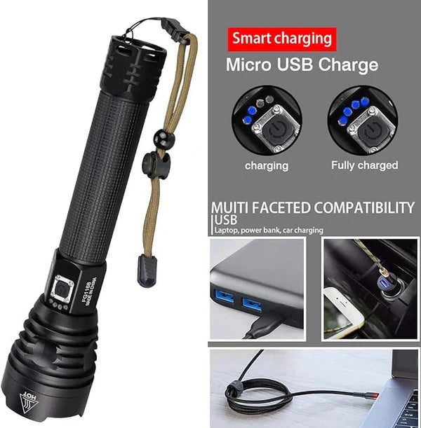 P90 LED Flashlight Rechargeable